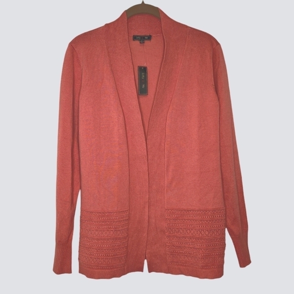 Lety & Me Open Front Coral Pink Cardigan Size Small - Picture 1 of 9
